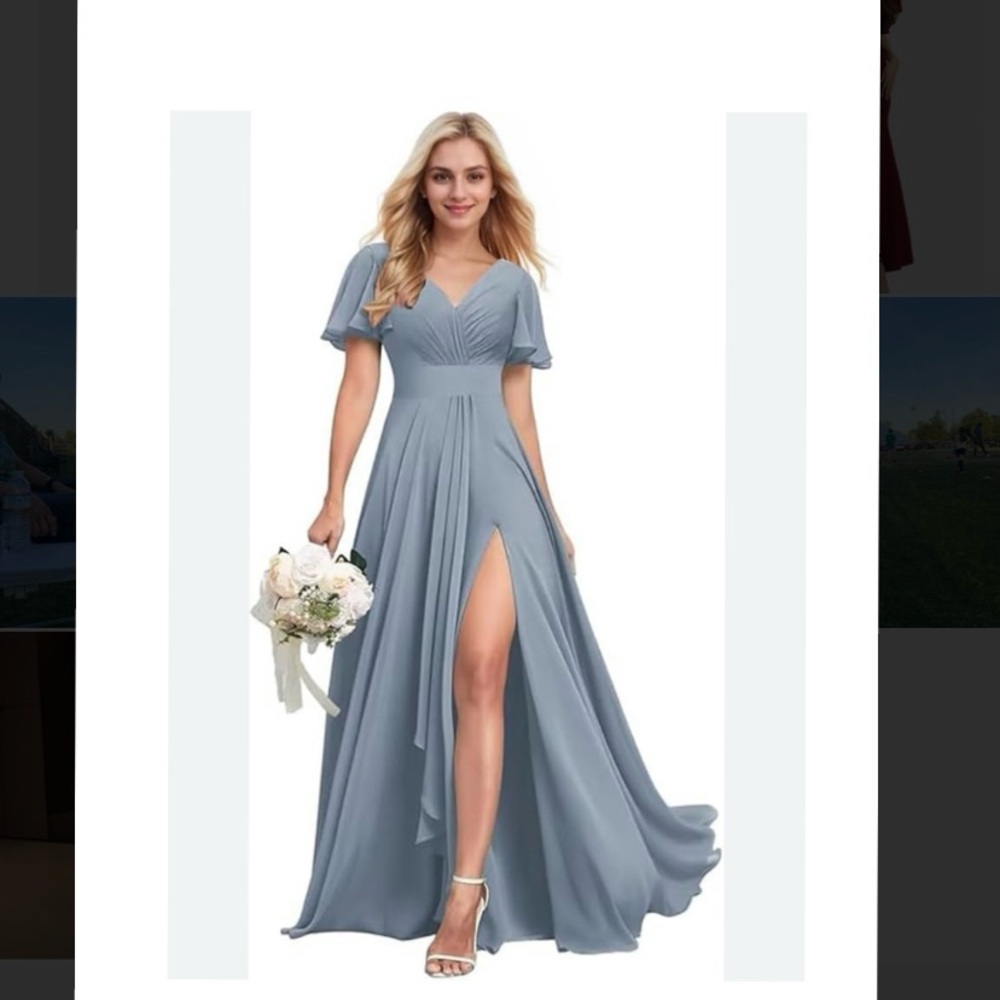 Chic Light Blue Maxi Dress